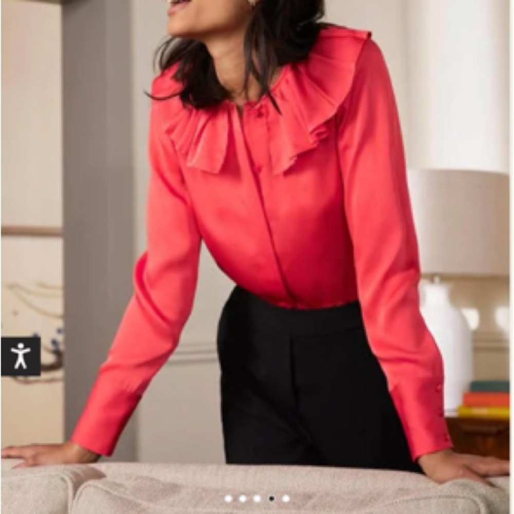 COPY - Boden pleated collar boxy top size 10 NWT